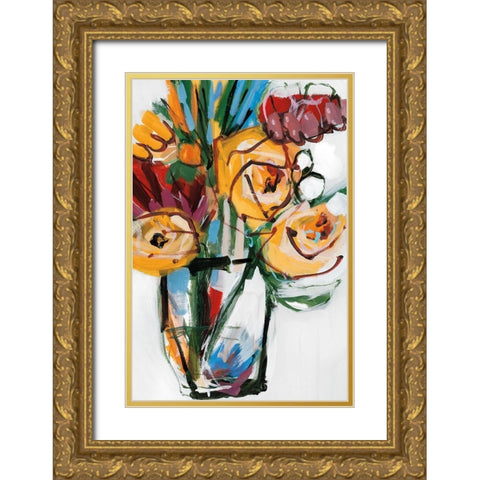 November Blooms  II Gold Ornate Wood Framed Art Print with Double Matting by Fitzsimmons, A.