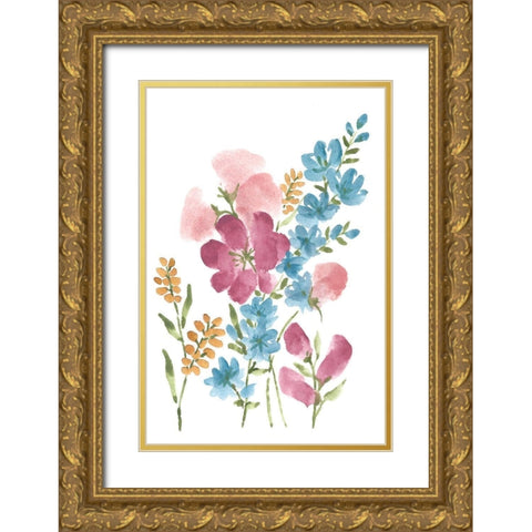 Boho Flower Bouquet II Gold Ornate Wood Framed Art Print with Double Matting by St. Amant, Yvette