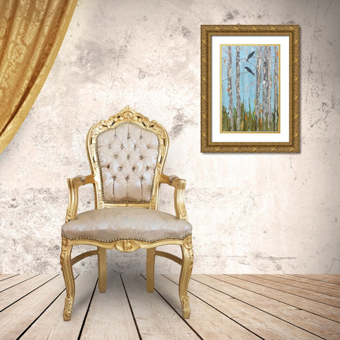 Les Canaris II Gold Ornate Wood Framed Art Print with Double Matting by Kadmiri, Aziz