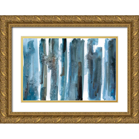 Have You Ever Had It Blue Gold Ornate Wood Framed Art Print with Double Matting by Pasion, Wani