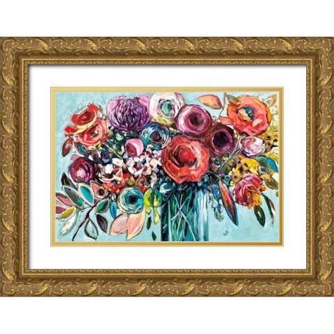 Here Comes The Sun Gold Ornate Wood Framed Art Print with Double Matting by Drew, Vanessa