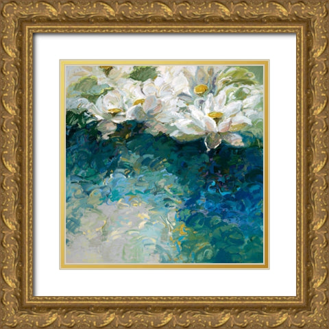 Lilies At Sunrise Gold Ornate Wood Framed Art Print with Double Matting by McMurry, Vicki