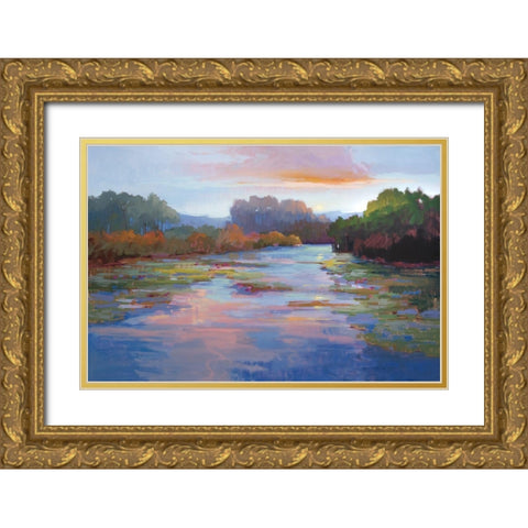 Peace and Serenity Gold Ornate Wood Framed Art Print with Double Matting by McMurry, Vicki
