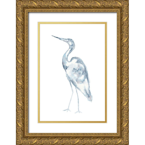 Beach Crane Gold Ornate Wood Framed Art Print with Double Matting by St. Amant, Yvette