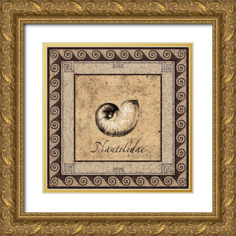 Shell Works III Gold Ornate Wood Framed Art Print with Double Matting by Panossian, Paul