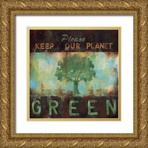 Green Planet Gold Ornate Wood Framed Art Print with Double Matting by Pasion, Wani