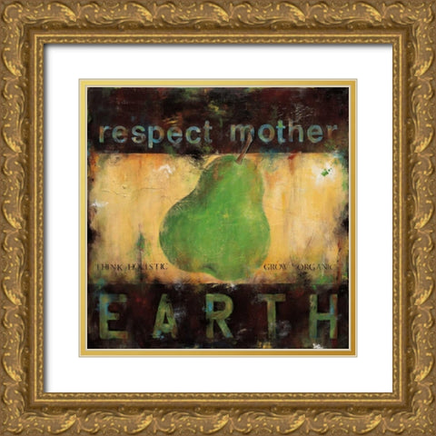 Respect Mother Earth Gold Ornate Wood Framed Art Print with Double Matting by Pasion, Wani