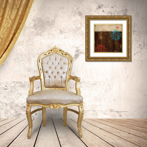 Damask Patterns II Gold Ornate Wood Framed Art Print with Double Matting by Pasion, Wani