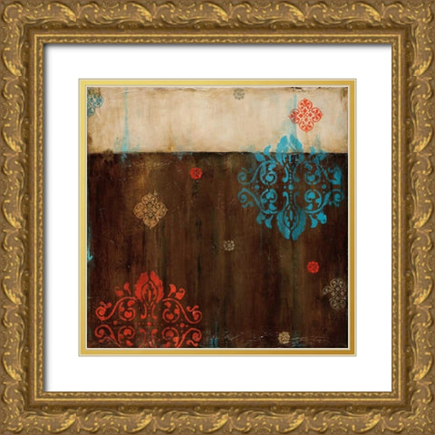 Damask Patterns II Gold Ornate Wood Framed Art Print with Double Matting by Pasion, Wani
