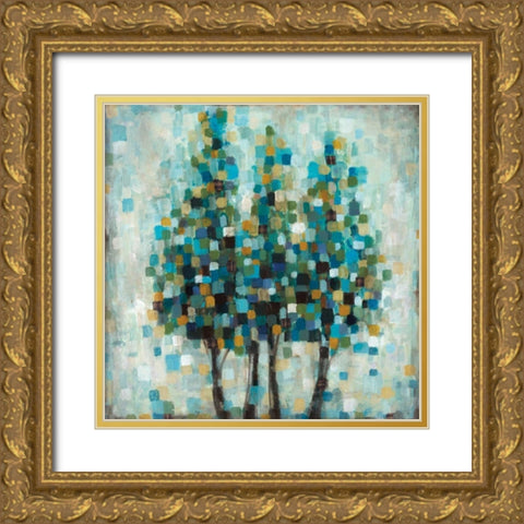 Into the Blue Gold Ornate Wood Framed Art Print with Double Matting by Pasion, Wani