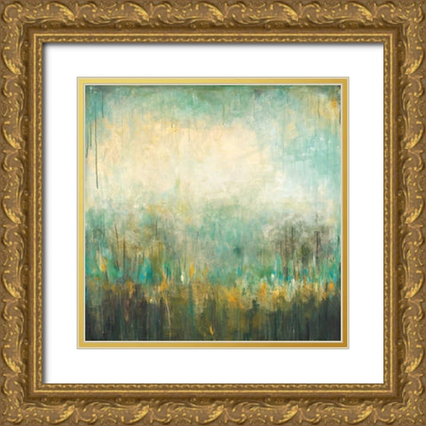 Jardin Vert Gold Ornate Wood Framed Art Print with Double Matting by Pasion, Wani