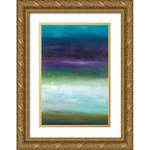 Midnight Mulberry  Gold Ornate Wood Framed Art Print with Double Matting by Pasion, Wani
