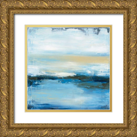 Dreaming Blue II Gold Ornate Wood Framed Art Print with Double Matting by Pasion, Wani