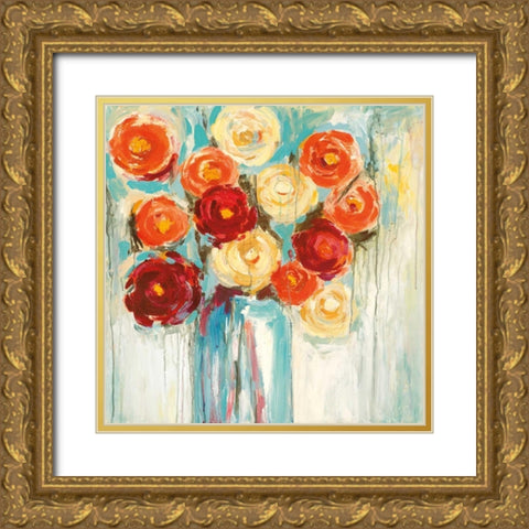 Sunlit Blooms Gold Ornate Wood Framed Art Print with Double Matting by Pasion, Wani