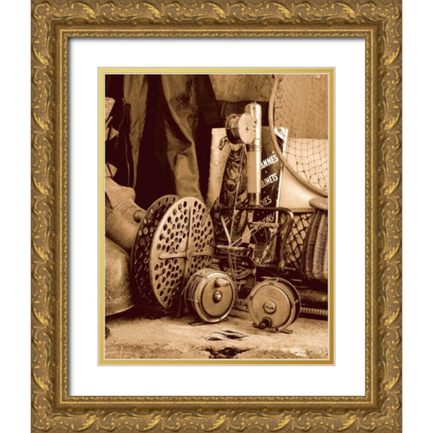 Fishing Gold Ornate Wood Framed Art Print with Double Matting by Rose, Andrew