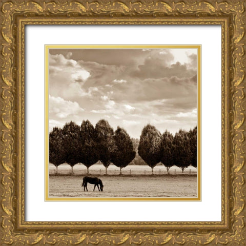 Grazing Gold Ornate Wood Framed Art Print with Double Matting by Ross, Heather