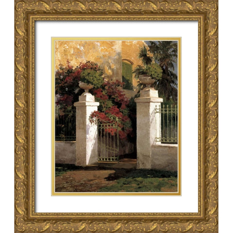 Jardi Colonial Gold Ornate Wood Framed Art Print with Double Matting by Romeu, Poch