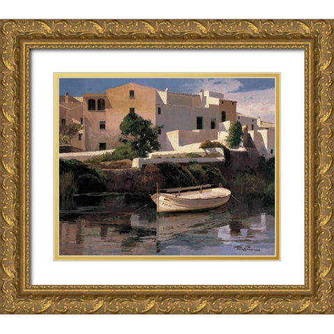 Rincon del Puerto Gold Ornate Wood Framed Art Print with Double Matting by Romeu, Poch