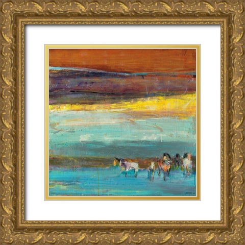 Claire de Lune Gold Ornate Wood Framed Art Print with Double Matting by Samyn, Dominique