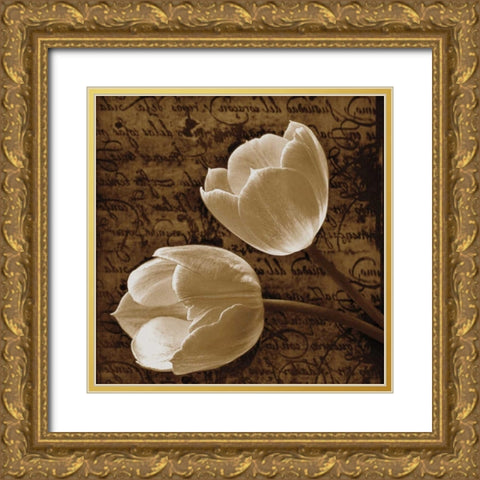 With Love I Gold Ornate Wood Framed Art Print with Double Matting by Szilagyi, Ily