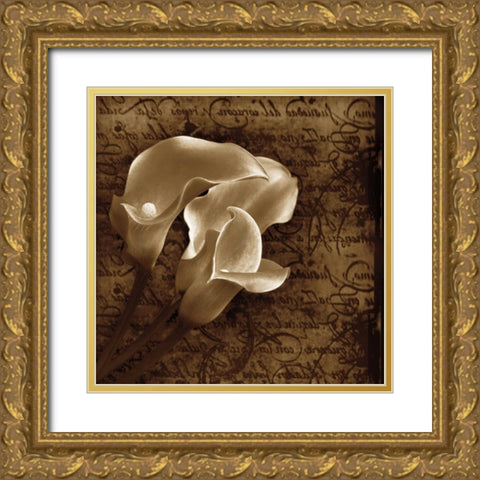 With Love II Gold Ornate Wood Framed Art Print with Double Matting by Szilagyi, Ily