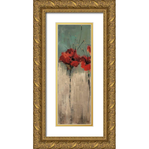 From Scarletts Garden I Gold Ornate Wood Framed Art Print with Double Matting by Solis, Luis