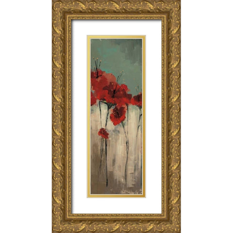 From Scarletts Garden II Gold Ornate Wood Framed Art Print with Double Matting by Solis, Luis
