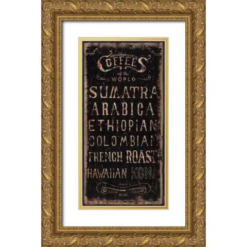 Coffee Gold Ornate Wood Framed Art Print with Double Matting by Sanchez, Luis