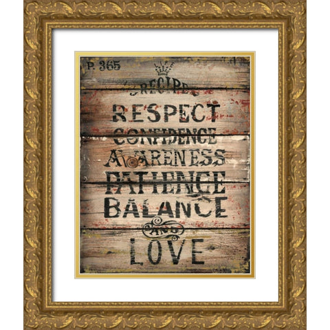 Life Recipe Gold Ornate Wood Framed Art Print with Double Matting by Sanchez, Luis