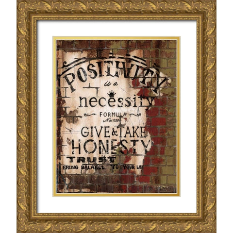 Positivity Gold Ornate Wood Framed Art Print with Double Matting by Sanchez, Luis