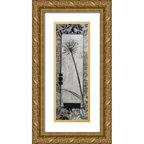 Damask I Gold Ornate Wood Framed Art Print with Double Matting by Tunick, Connie