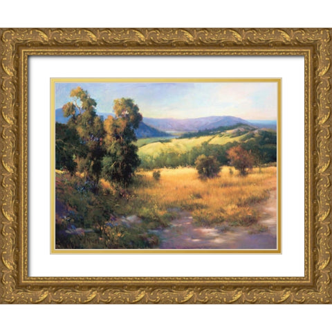 Malibu Canyon Gold Ornate Wood Framed Art Print with Double Matting by Tomao, Jennie