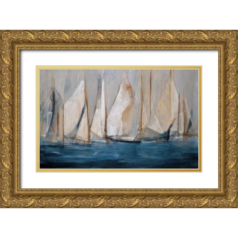 On the Winds Gold Ornate Wood Framed Art Print with Double Matting by Torres, Maria Antonia