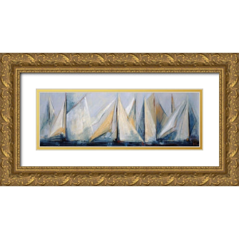 First Sail II Gold Ornate Wood Framed Art Print with Double Matting by Torres, Maria Antonia