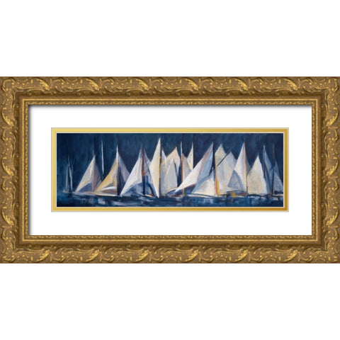 Set Sail Gold Ornate Wood Framed Art Print with Double Matting by Torres, Maria Antonia