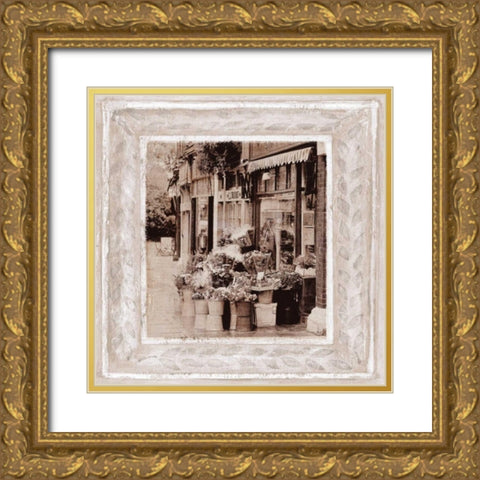 Flower Market Gold Ornate Wood Framed Art Print with Double Matting by Tarras, Teo