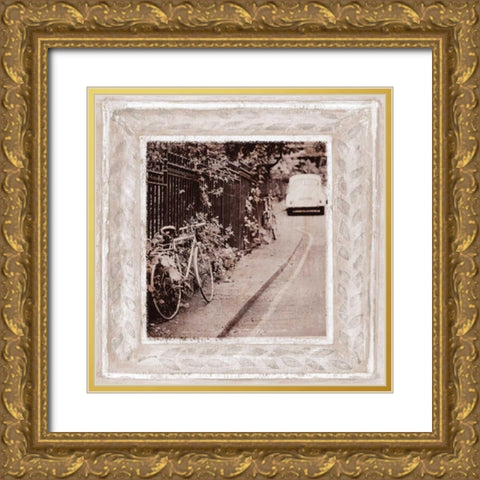 Bicycle Gold Ornate Wood Framed Art Print with Double Matting by Tarras, Teo