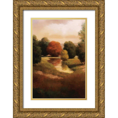 Summers Passage II Gold Ornate Wood Framed Art Print with Double Matting by Udell