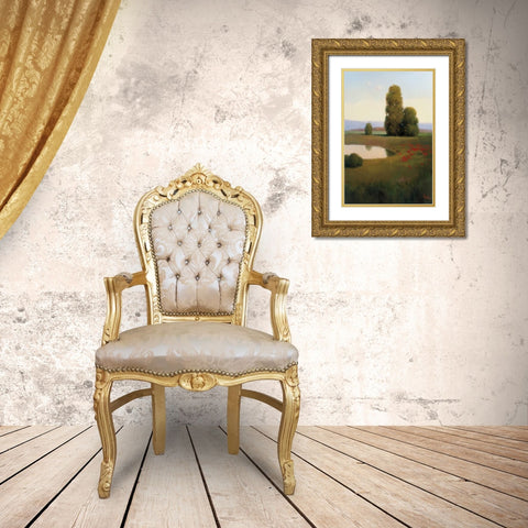 Lakeside Gold Ornate Wood Framed Art Print with Double Matting by Udell