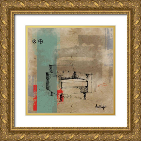 Jane Gold Ornate Wood Framed Art Print with Double Matting by Venter, Marcel