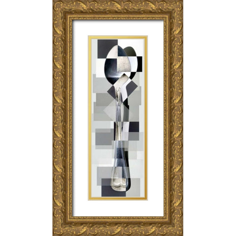 Spoon Gold Ornate Wood Framed Art Print with Double Matting by Ventosa, Pep