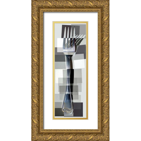 Fork Gold Ornate Wood Framed Art Print with Double Matting by Ventosa, Pep