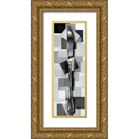 Knife Gold Ornate Wood Framed Art Print with Double Matting by Ventosa, Pep