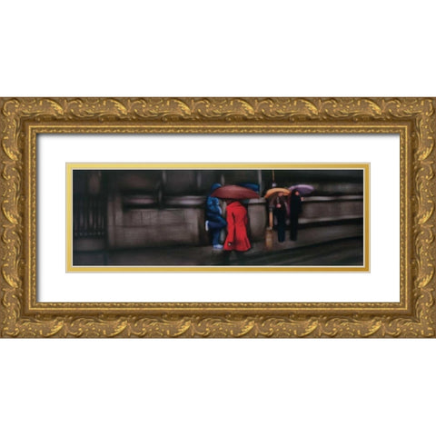 Down On The Street Gold Ornate Wood Framed Art Print with Double Matting by Visa, Xavier