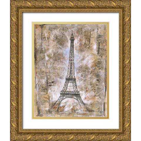 Eiffel Tower Gold Ornate Wood Framed Art Print with Double Matting by Wiley, Marta G.