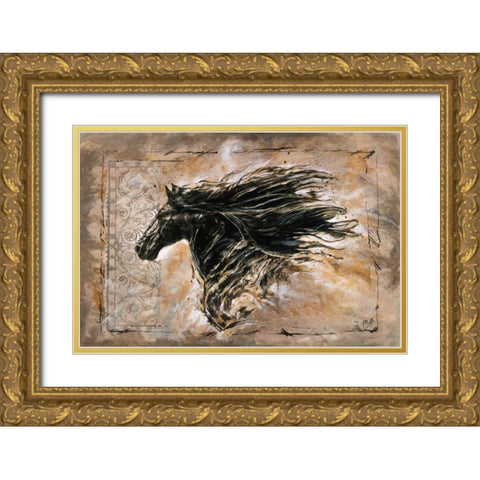 Black Beauty Gold Ornate Wood Framed Art Print with Double Matting by Wiley, Marta G.