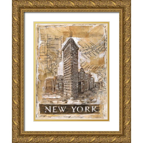 New York Gold Ornate Wood Framed Art Print with Double Matting by Wiley, Marta G.