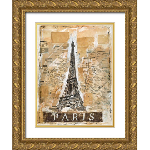 Paris Gold Ornate Wood Framed Art Print with Double Matting by Wiley, Marta G.