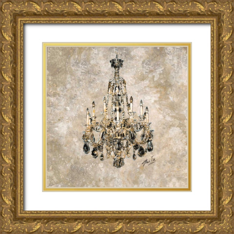 Champagne Chandelier Gold Ornate Wood Framed Art Print with Double Matting by Wiley, Marta G.