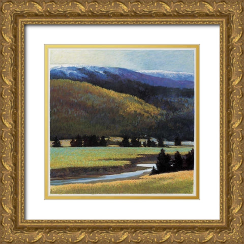 Foothills in Late Spring Gold Ornate Wood Framed Art Print with Double Matting by Wadlington, Sandy